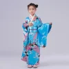 peignoir kimono japonais pour enfants asiatiques, robe de style japonais, robe d'entrée de paon, obi vintage haori cosplay costume