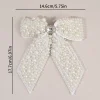 pince à cheveux coréenne avec nœud en perles, ruban élégant, épingle à cheveux, strass doux, barrette faite à la main pour femmes et filles, accessoires de coiffure pour enfants