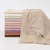 Écharpe hijab en mousseline de soie et velours pour femme, châle uni doux de luxe, hijabs musulmans, turban chic pour ramadan
