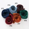 Écharpe hijab légère et soyeuse pour femmes musulmanes, châle uni, bandeau, turban islamique, châle plissé brillant