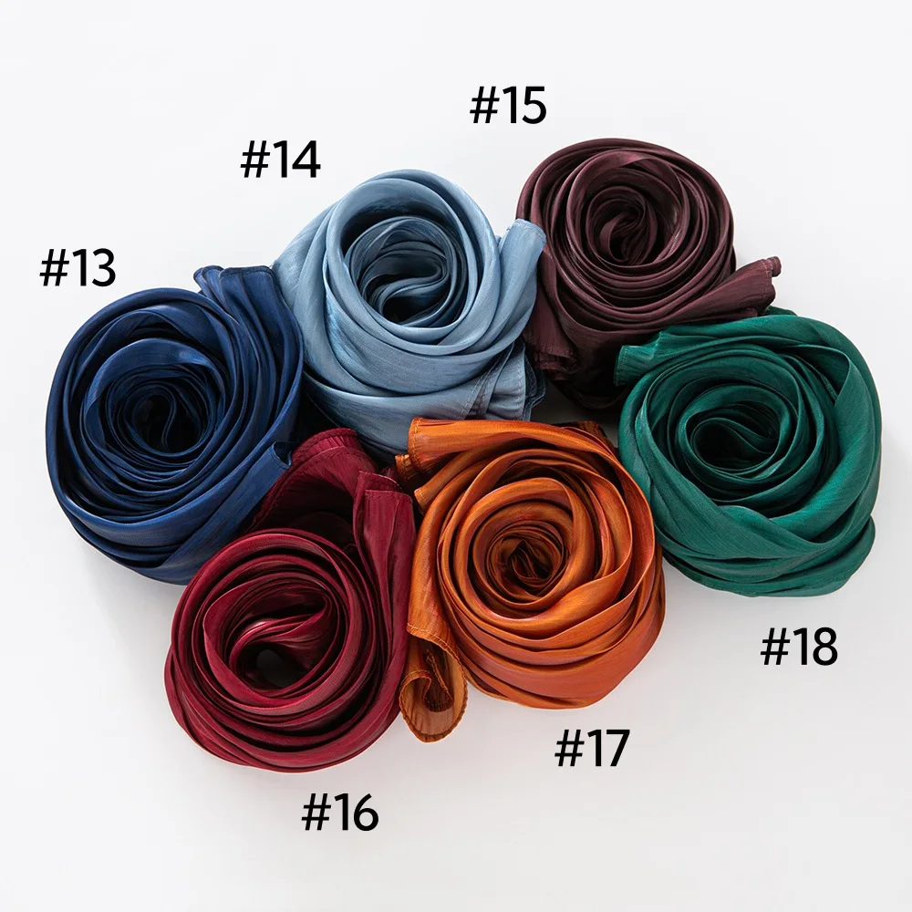 Écharpe hijab légère et soyeuse pour femmes musulmanes, châle uni, bandeau, turban islamique, châle plissé brillant
