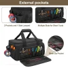 sac à outils noir avec fond anti friction, sac de rangement d'outils manuels tactiques, fourre tout de travail polyvalent pour réparateur bricoleur charpentier