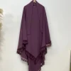 une couche dentelle nida longue khimar pour les femmes abaya musulman hijab ramadan prière 2025 eid hijabs burka foulard djellaba niqab