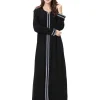 abaya robe musulmane à manches longues pour femmes, caftan noir d'été, vêtements de prière élégants, mode islamique, chaud, eid, dubaï, nouveau, 2024