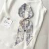 foulard skinny de luxe pour femmes, écharpe de sauna pour femmes, ruban de poignée de sac, bande de cheveux, impression de lettres, nouveau design pour dames, mode