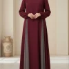 zanzea modeste hijabs abaya robes femmes robes longues élégant col rond manches longues contraste couleur patchwork musulman ample maxi robe