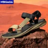classique noir hommes sport sandales été loisirs plage vacances sandales en plein air antidérapant respirant plat sandales chaussures