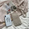 petit sac à bandoulière pour téléphone pour femmes, couleur unie, tissé ajouré au crochet, léger tressé, sac à main à bandoulière