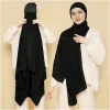 1 pièces plaine instantanée hijab bulle en mousseline de soie avec tube modal ensemble de casquette femme musulmane hijab intérieur écharpe décontractée longue écharpe turban islamique