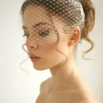 Voile de cage à oiseaux de patients, voile court d&rsquo;église de perles d&rsquo;eau douce, bijoux de cheveux de patients, accessoires de cheveux de mariage, voile de visage