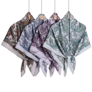 Écharpe en coton de qualité supérieure pour femme, hijab imprimé carré, turban musulman, design floral, doux, Tyys Bawal, tudung malaisien