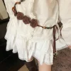 rétro bohème floral taille corde rose jean décor robe taille chaîne jupe accessoires style ethnique perle taille ceinture pour les femmes