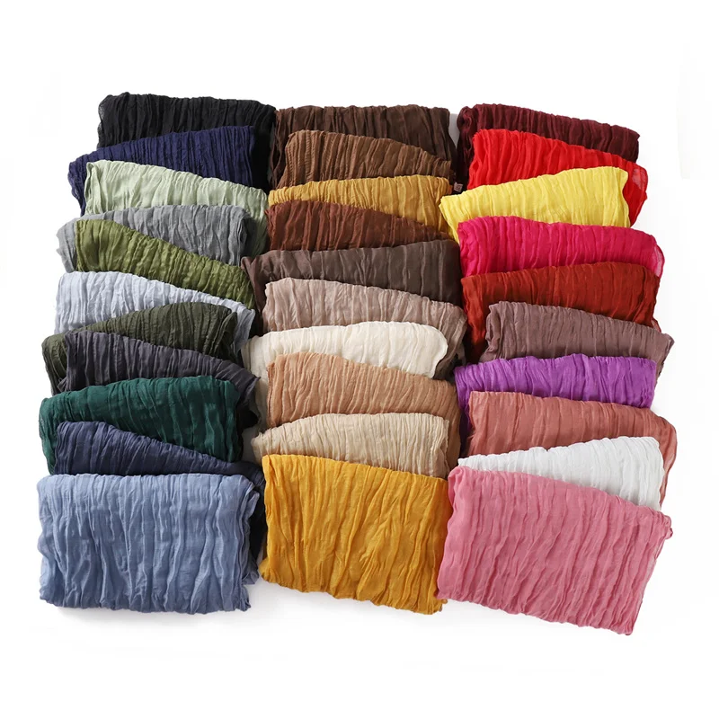 Foulard de styliste en coton déformable 85x180cm, hijab rond pour femmes, châles féminins, bandeau de sauna, hijabs musulmans, ramadan