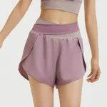 Short de sport respirant 2 en 1 pour femmes, doublure intérieure, jupe de Yoga colorée, poches latérales pour téléphone, short de course antidérapant