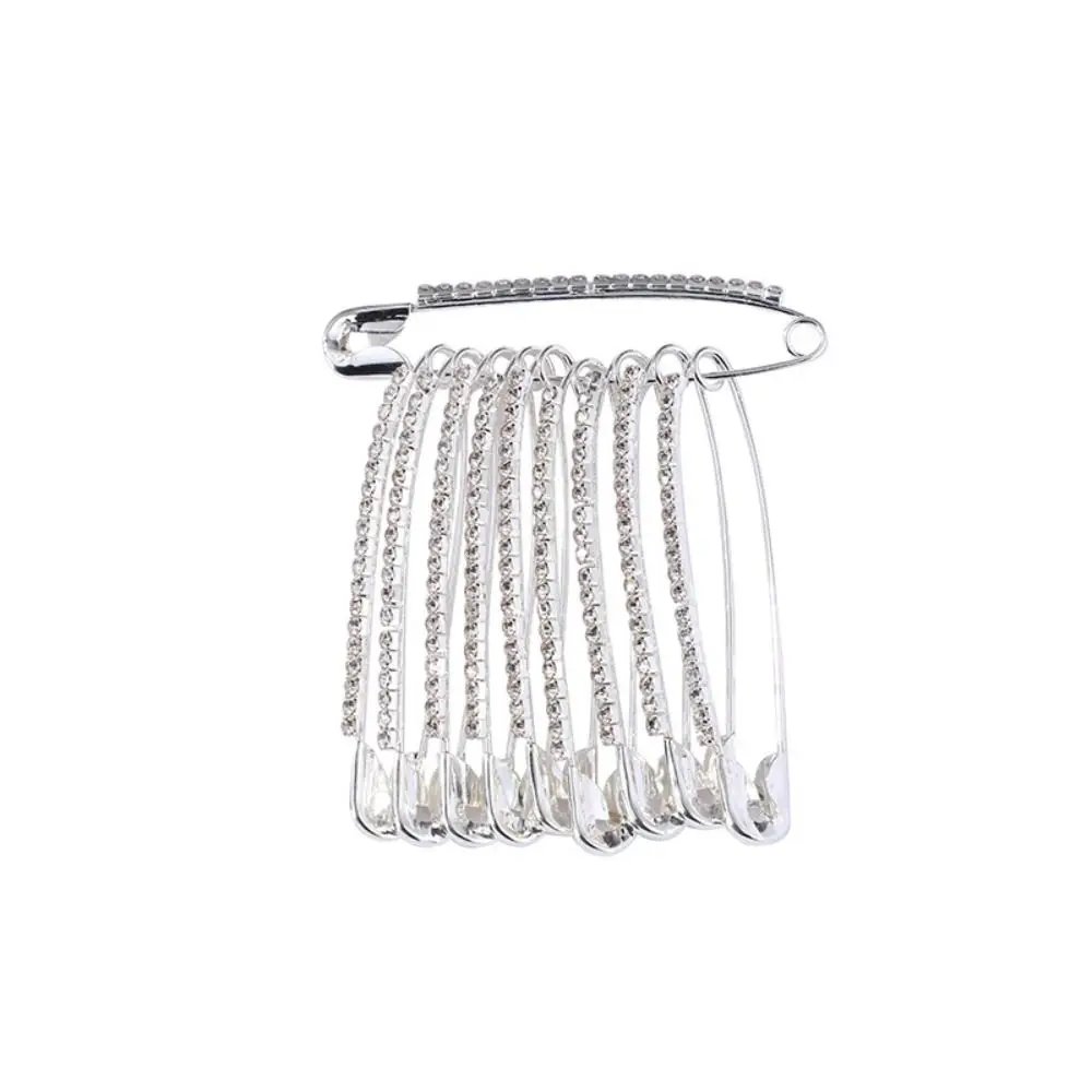 Épingles de sûreté en strass or/argent, accessoires de bijoux de Style coréen, épingles de robes de jupe, Design Vintage brillant