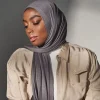 premium instantané jersey hijab écharpe solide musulman longues foulards turban châle élastique coton arabe foulard bandeau saoudien hijabs