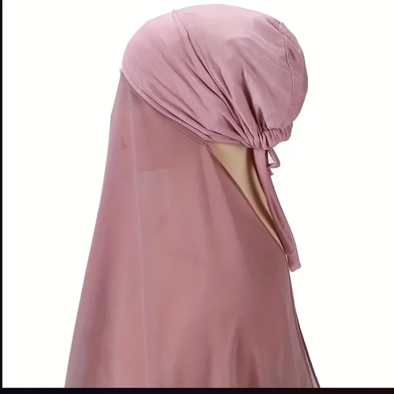 musulman instantané hijab femmes bonnet avec mousseline de soie châle tête écharpe casquette bandeau intérieur stretch hijab couverture bandeau turbante