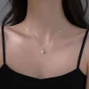 collier plaqué argent sterling 925 pour femme, polyvalent, simple, rotterdam, kling, aaa, zcomprend sur la clavicule, bijoux de mariage, vente en gros, chaud
