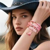 bracelets de cowgirl occidentale pour femmes et filles, bracelets extensibles empilables en perles, chapeau de cowgirl, breloques de bottes, bijoux bohème, cadeaux
