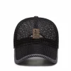 Été noir réglable sport chapeaux casquettes de baseball respirant snapback chapeaux pêche casquettes de baseball casquette en maille décontracté sport chapeaux casquette
