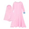 abaya de ramadan pour petites filles, robe longue avec hijab, burka maxi, caftan pour enfants, robes de prière