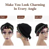 foulard élastique coloré perlé hijab style ethnique pré cravate bandeau bonnet sans bords chapeau respirant jacquard pull casquette