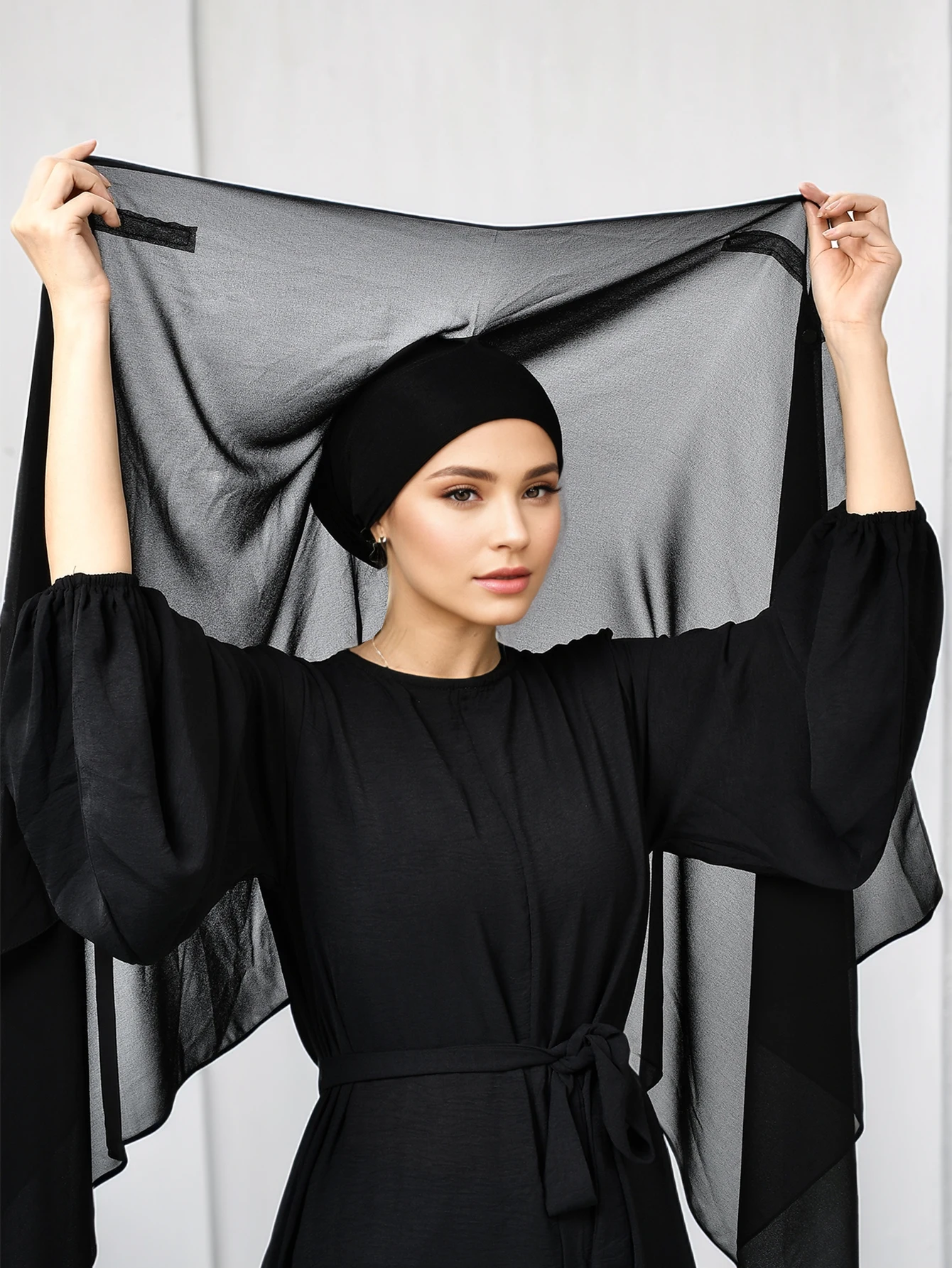 hijab instantané en mousseline de soie avec boucle magnétique, couleur unie, écharpe musulmane pour femme, turban islamique, bandeau à la mode, châle, nouvelle collection