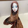 foulard hijab élégant imprimé animal, long foulard modal fin, turban islamique pour femmes