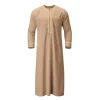 vêtements musulmans traditionnels pour hommes, chemise musulmane, robe d'aviation, royauté islamique, robe de dubaï, col rond, manches longues, rétro, adt abaya