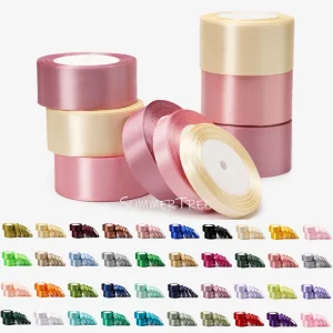 Ruban de satin 25yards 6mm – 50mm, ceinture d’emballage cadeau, nœud fait à la main, bricolage artisanal Halloween, noël, mariage, fête d&rsquo;anniversaire, décoration
