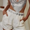 chaîne de taille fine en métal pour femmes, élégante, ronde et irrégulière, accessoire sexy, ceinture de robe, accessoires de taille, à la mode