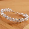 bracelets en argent sterling 925 pour femmes, chaîne de perles fines tressées, à la mode, cadeau de fête de mariage et de noël, bijoux de haute qualité