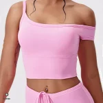 Soutien-gorge de Sport respirant haut de Fitness Sexy femmes simple épaule soutien-gorge de Yoga haut antichoc Push Up soutien-gorge de Sport gymnastique entraînement haut court XP08