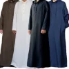abaya longue à capuche pour homme musulman, kaftan de loisirs en coton, jubba pour adultes, thobe, tunique islamique, robe arabe saoudien, kamis zones me