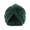 femmes double couche satin doublure extensible turban chapeau croix à volants chimio casquette de sommeil torsion bandanas musulman hijab foulard inde chapeau