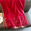 foulard de luxe brodé de fleurs pour femme, hijab enveloppant, Écharpe de sauna, 2024