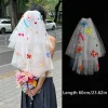 nouveaux voiles de mariage colorés avec pince, pompon doux, maille en tulle, accessoires photo papillon, voile blanc, accessoires de coiffure