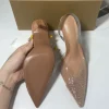 chaussures élégantes à talons hauts pour femmes, strass brillants, sandales d'été transparentes à la mode pour mariée et mariage, 2025