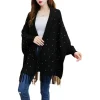 poncho oversize oversize everak cardigan pour femme, châle rond avec manches, extérieur chaud, avant ouverte, cape, automne, hiver