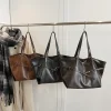 sac fourre tout de luxe vintage de grande capacité, sac à main polyvalent pour le travail de banlieue, classe d'étudiant, boucle de ceinture sous les bras, sac de shopping pour femmes