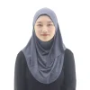 Écharpe de tête solide pour femmes musulmanes, châle rond, écharpe de sauna instantanée, Hijab islamique prêt à porter, Niab et Intérieur ab, Côtelé, Amira Hijab, 1 Pc