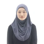 Écharpe de tête solide pour femmes musulmanes, châle rond, écharpe de sauna instantanée, Hijab islamique prêt à porter, Niab et Intérieur ab, Côtelé, Amira Hijab, 1 Pc