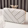 pochette en perles pour femmes, sac à bandoulière brillant pour soirée, pochettes élégantes à rayures en cristal