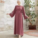 Abaya de luxe avec perles pour femmes musulmanes, caftan islamique, vêtements de prière modestes, Ramadan, Eid, Dubaï