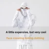 chemise de pêche à capuche, masque d'été, tissu de performance, sweat à capuche d'extérieur, matériau léger, maillot de protection solaire