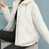 parka à capuche faux deux pièces vers le bas coton vêtements femmes nouveau court ondulé bavure épais chaud coton rembourré veste outcoat dame