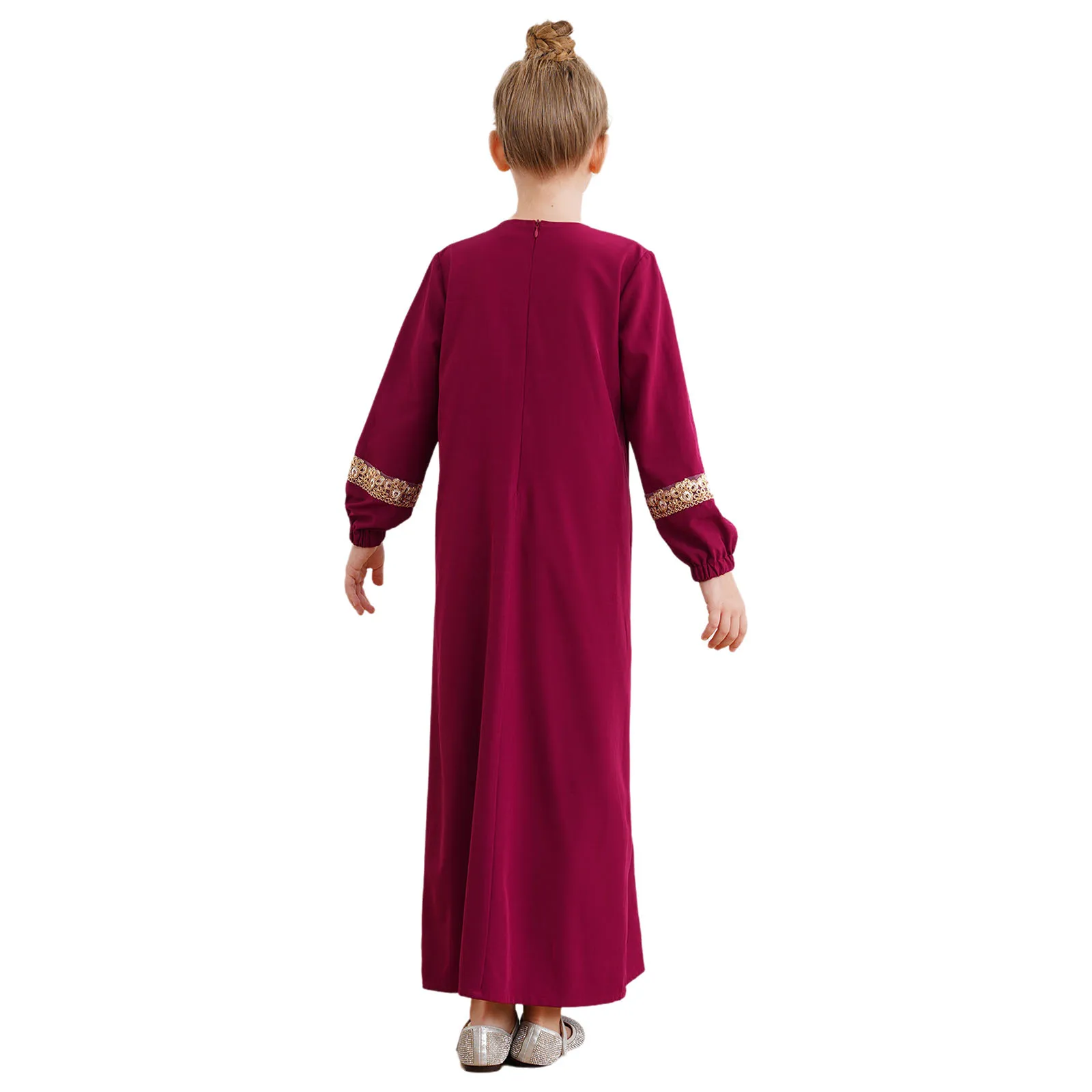 enfants filles robe musulmane abaya maroc caftan islamique enfant vêtements à manches longues robe maxi pour eid ramadan thème fête mascarade