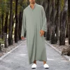 robe caftan musulmane pour hommes, manches longues, arabe, islamique, document solide, maxi, abaya, jubba, thobe, moyen orient, dubaï
