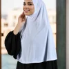 Hijab en Coton et Chanvre pour Femme Musulmane, Longue Écharpe Islamique de Couleur Unie, Enveloppante, Couverture Complète