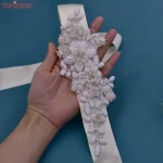 TOPQUEEN élégant ceinture de mariée perle perlée fleur Applique accessoires ceinture de mariage ceinture de luxe robe taille décoration S484